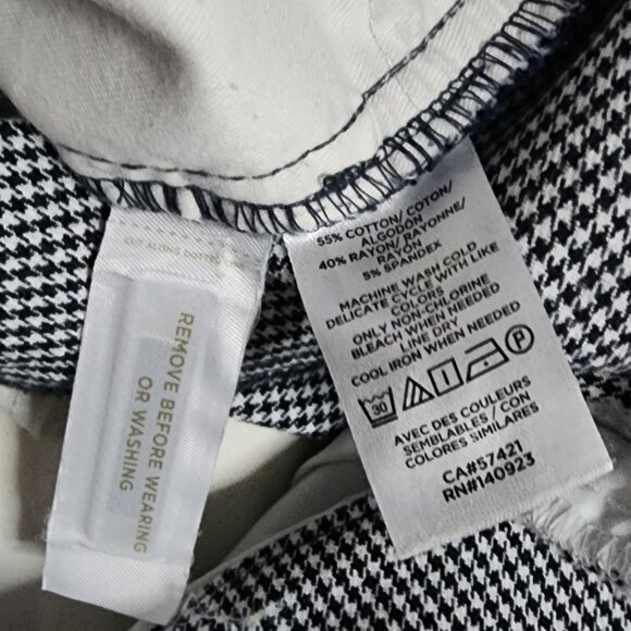 Ann Taylor Loft Pants Womens Size 12 Black White Houndstooth with Pockets Skinny - Picture 6 of 7